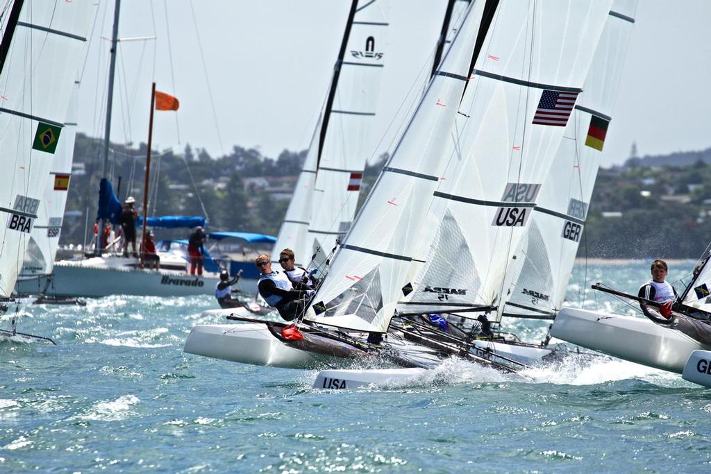 Nacra 15 - Aon Youth Worlds 2016, Torbay, Auckland, New Zealand © Richard Gladwell www.photosport.co.nz